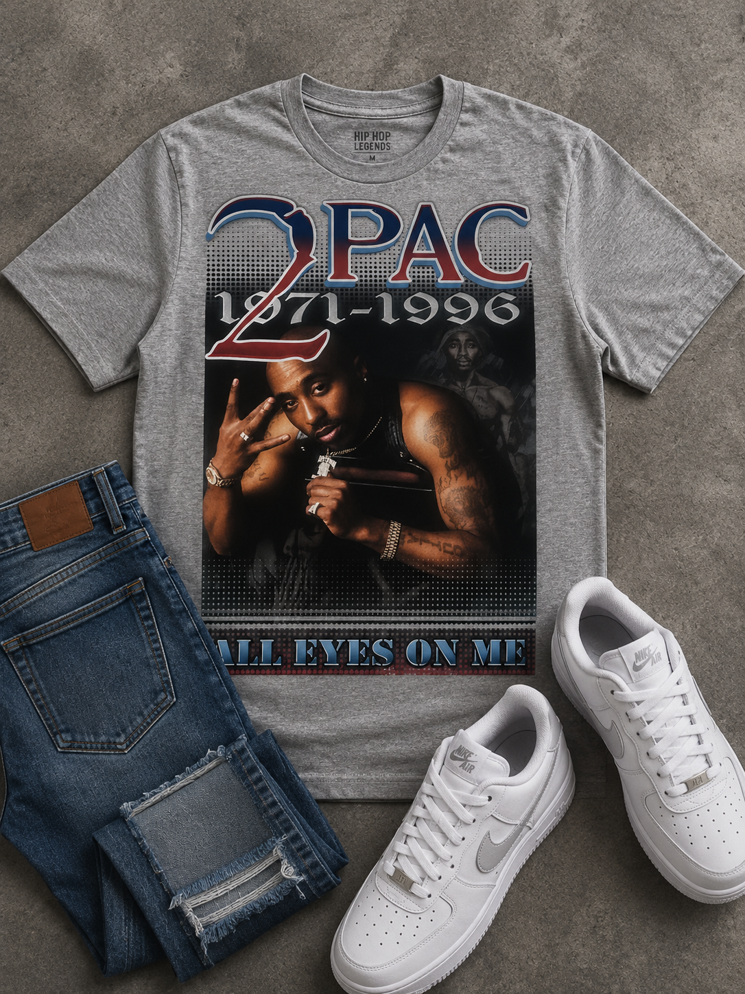 All Eyes On Me Graphic T-Shirt – Legendary Rap Icon Tribute Tee