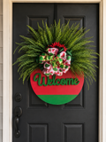 🍉 Watermelon Welcome Door Hanger | Summer Front Door Decor | Handmade Watermelon Door Sign