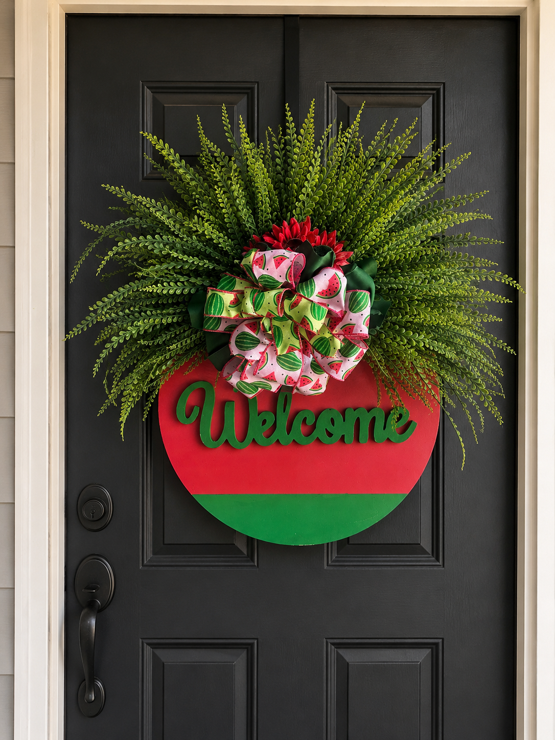🍉 Watermelon Welcome Door Hanger | Summer Front Door Decor | Handmade Watermelon Door Sign