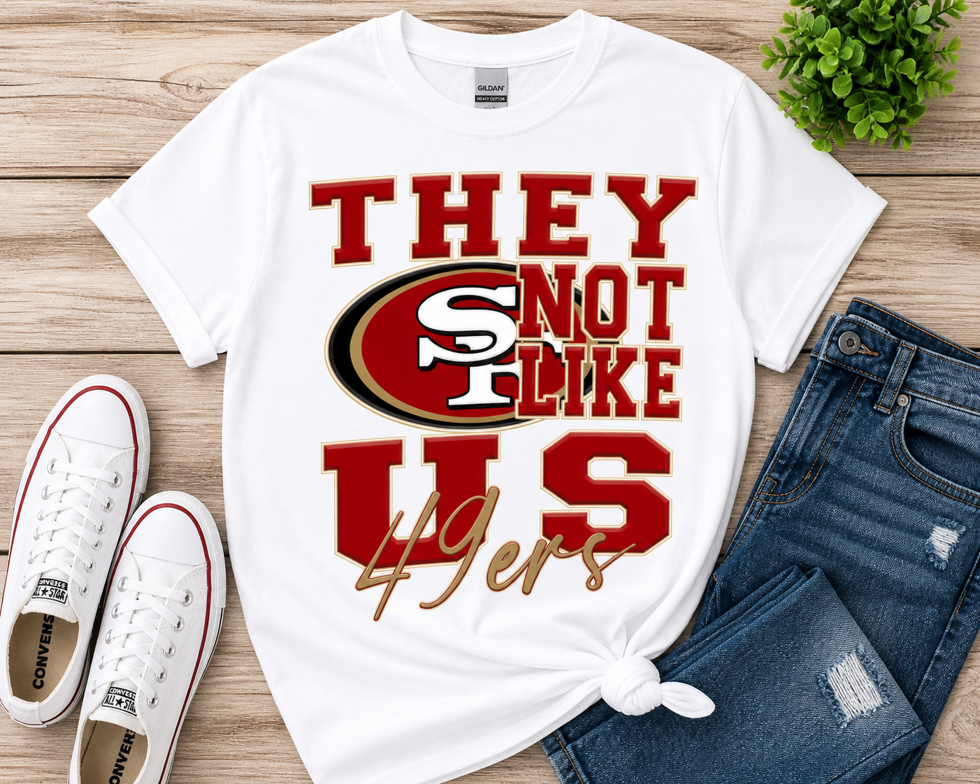 They Not Like Us” 49ers-Inspired Football Graphic Tee – Game Day Shirt🏈